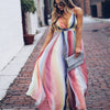 Rainbow Summer Long Bohemian Elegant Dress