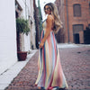 Rainbow Summer Long Bohemian Elegant Dress