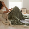 Polyester Soft Solid Sofa Throw Blanket