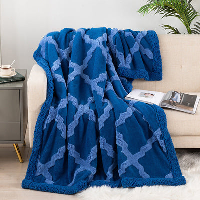 Polyester Soft Plaid Sofa Throw Blanket