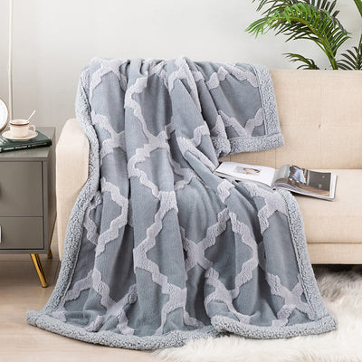 Polyester Soft Plaid Sofa Throw Blanket