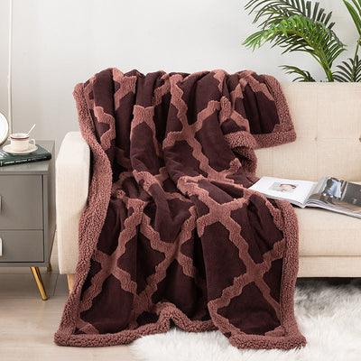 Polyester Soft Plaid Sofa Throw Blanket