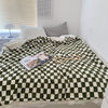 Polyester Plaid Casual Sofa Throw Blanket