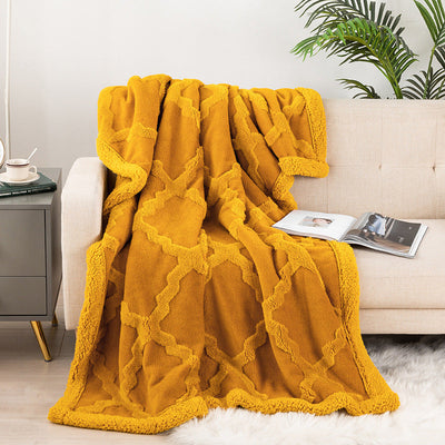 Polyester Soft Plaid Sofa Throw Blanket