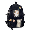 Preppy Backpack, Kawaii Backpack with Kawaii Pin And Accessories for Girls School Cute Aesthetic Backpack