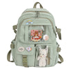 Preppy Backpack, Kawaii Backpack with Kawaii Pin And Accessories for Girls School Cute Aesthetic Backpack