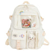 Preppy Backpack, Kawaii Backpack with Kawaii Pin And Accessories for Girls School Cute Aesthetic Backpack