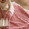 Polyester Soft Solid Sofa Throw Blanket