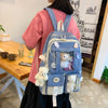 Preppy Backpack, Kawaii Backpack with Kawaii Pin And Accessories for Girls School Cute Aesthetic Backpack