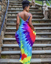 Hipster Tie Dye Caccoon Maxi Dress