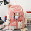 Preppy Backpack, Kawaii Backpack with Kawaii Pin And Accessories for Girls School Cute Aesthetic Backpack