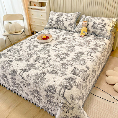 Autumn and winter new thickened milk fleece bed cover