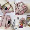 Preppy Backpack, Kawaii Backpack with Kawaii Pin And Accessories for Girls School Cute Aesthetic Backpack