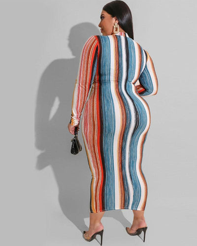 Rainbow Thinking Midi Dress (S ~ 5XL)